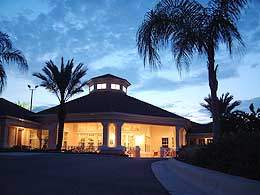 Exterior of clubhouse at  night
