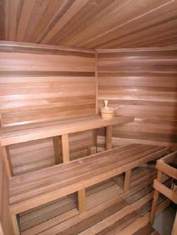 Sauna in clubhouse at Emerald Island Resort